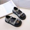 2024 New Kids Leather Shoe Shallow Elegant Girl Princess Shoes Non-slip Causal Children's Flats Spring Autumn Fashion Patchwork