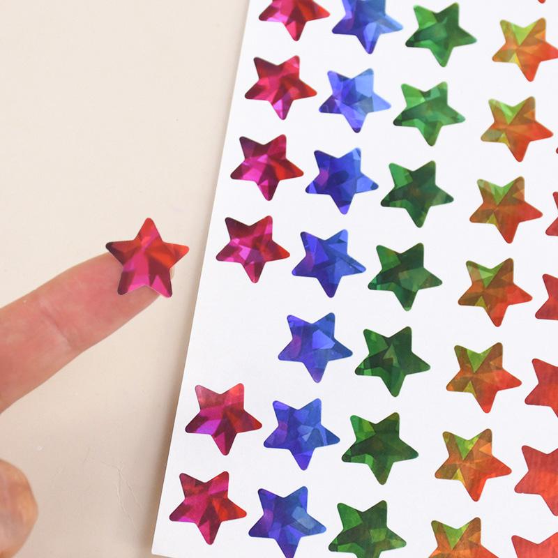 Star Dot Hearts Paper Sticker for Kids Reward Birthday Party Favors Glitter Foil Sticker Reward Chart Labels Gift DIY Decoration