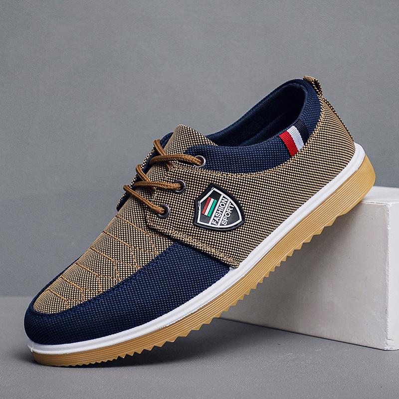 Fashion Men's Canvas Shoes Soft Soled Vulcanized Shoes for Men Lace Up  Flats Classic Male Driving Shoes Big Size 46 Zapatos Hombres