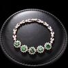 Stylish Full Diamond Sunflower Colored Treasure Bracelet Simulation Ruby Emerald Gemstone Bracelet High-End Design Jewelry