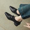 Fashion 2025 New Fashion Classic Spring Women's Shoes Genuine Leather Square Toe Chunky Mid Heel Shoes Women Concise Pumps Luxury Shoes