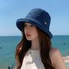 Wide Brim Summer Sun Hat Rolled Edge Basin Hat Portable Women Fisherman Hat  Ladies