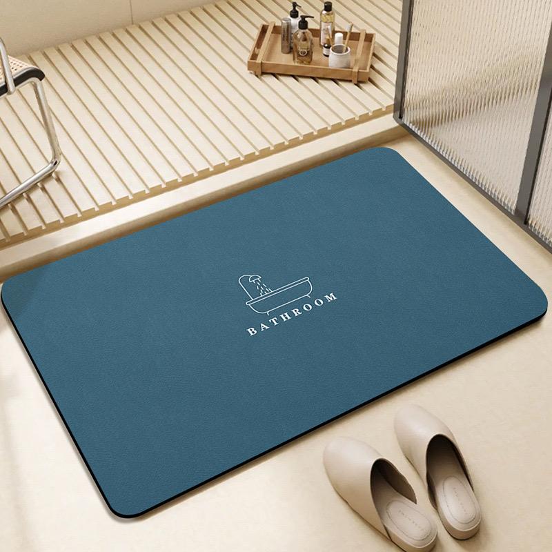 Bathroom Diatomite Floor Mat Solid Colour Minimalist Bathroom Foot Mat Doorway Non-Slip Water-Absorbent Quick-Drying Mat