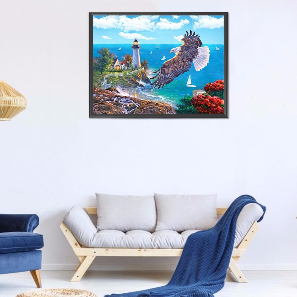 Buy 5D DIY Diamond Painting Kits Beach Full Round Drill Wall Decor Art ...