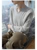 Women's Mink Cashmere V-Neck Sweater - Autumn/Winter 2025 Loose Fit, Short Solid Color, Knitted Wool Pullover Jumper