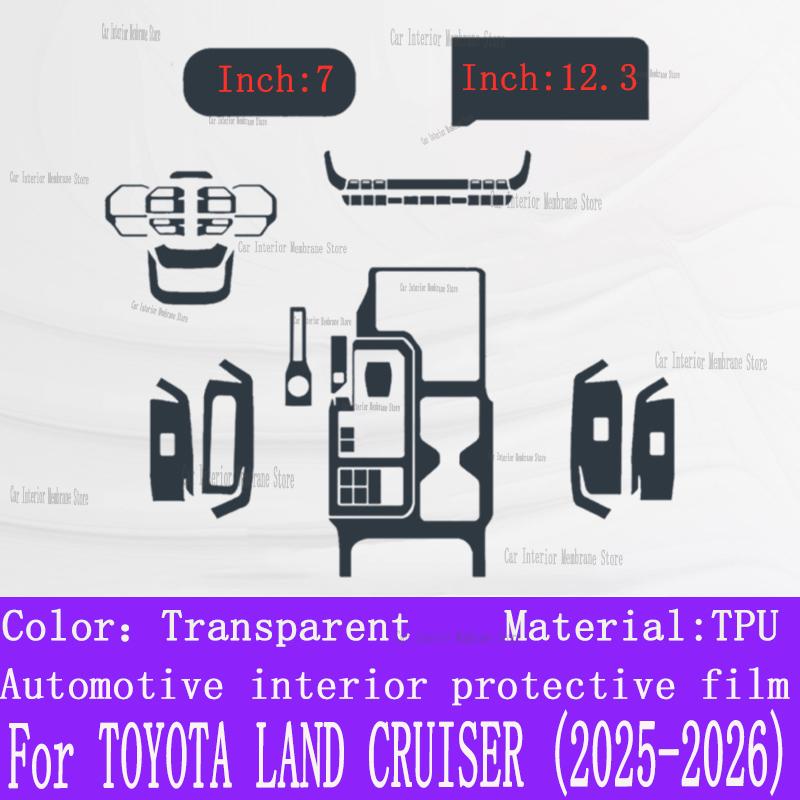 For TOYOTA LAND CRUISER (2026) Car Gearbox Panel Film Dashboard Protective Sticker Interior Anti-Scratch Film Cover Accessorie