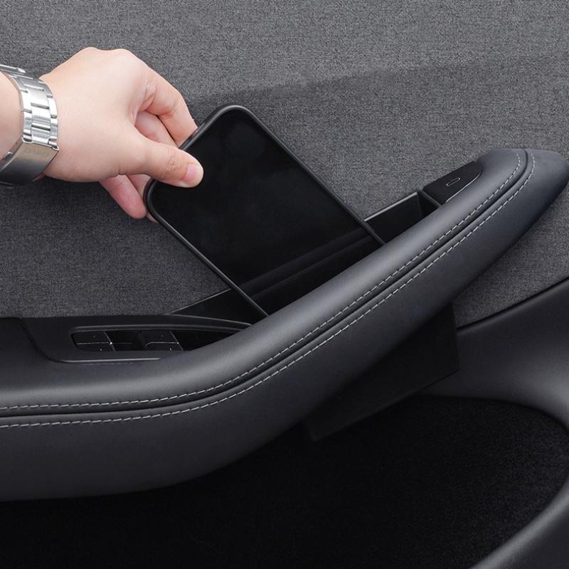 For Tesla Model Y Juniper 2025 Model 3+ Highland Car Door Handle Storage Box Inner Handle All-inclusive Organizer Container Tray