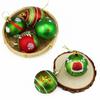 (6pcs/pack)7*6cm Christmas Ball Decorations Printing Pendant Festive Style Painted Christmas Ornament Handmade DIY