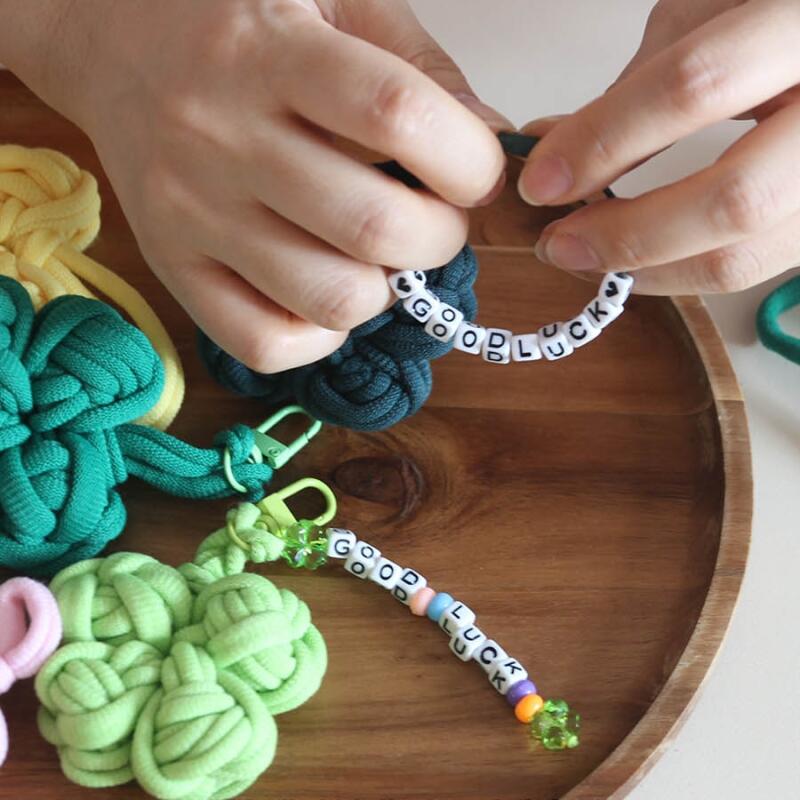 DIY Initial Custom Four-Leaf Clover Keychain (Custom X)