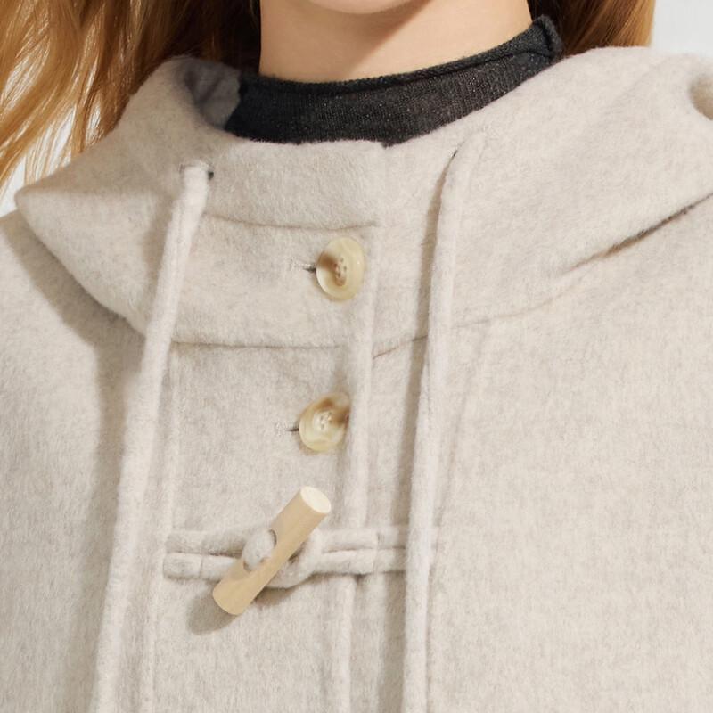 Women's Hooded Wool Blend Double-Sided Long Coat