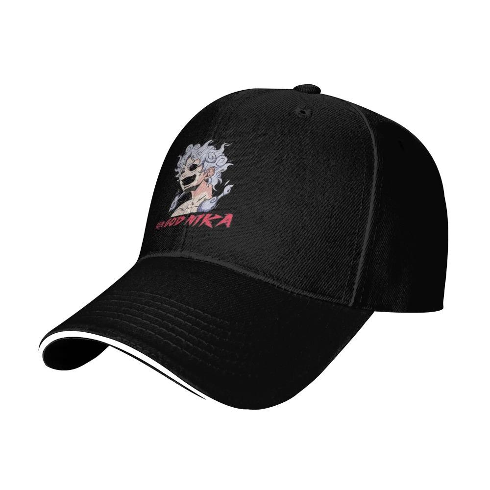 Sun God Nika Luffy in Gear 5 Form Baseball Cap Hip Hop one piece Sandwich Cap Men Women Adjustable Sun Cap Outdoor