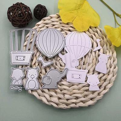 Fil Tilki Sıcak Hava Balonu Tasarım Tarzı Metal Kesme Ölür DIY Scrapbooking Kabartma Stencil Kağıt Zanaat Albümü Şablonu