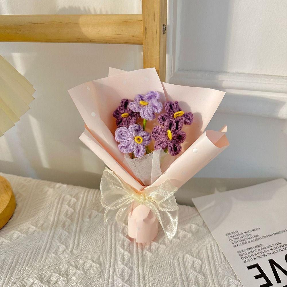 

Hand Woven Woven Flower Bouquet Knitted Flower Crochet Woven Flowers Mother s Day Gift