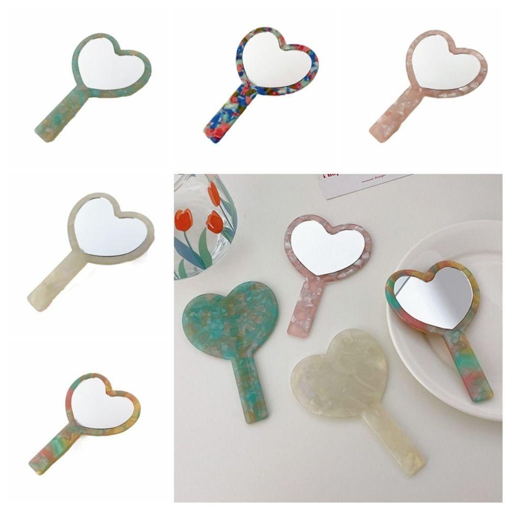 Acetic Acid Texture Small Makeup Mirror Vanity Mirror Dressing Mirror Ins Handheld Mirror  Girl