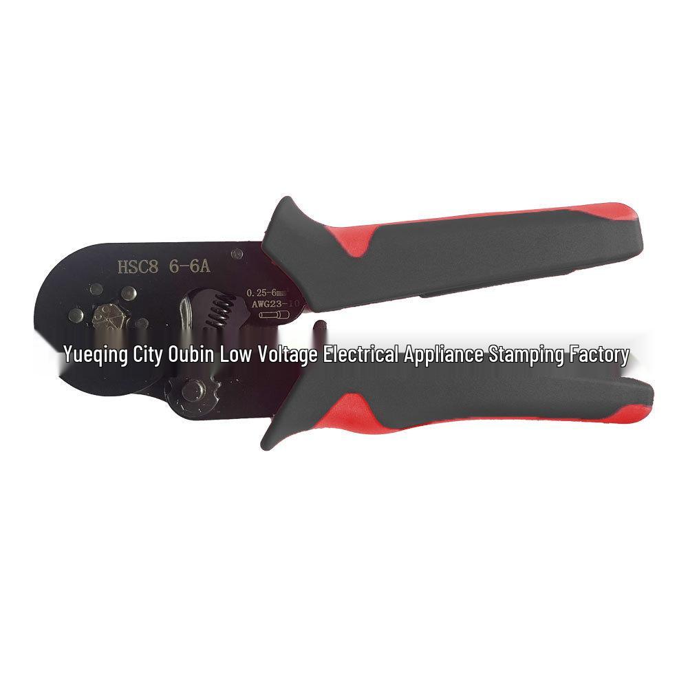 Manufacturer 6-6A European Style Tubular Terminal Crimping Pliers for Wire & Insulation, Manual Tool.