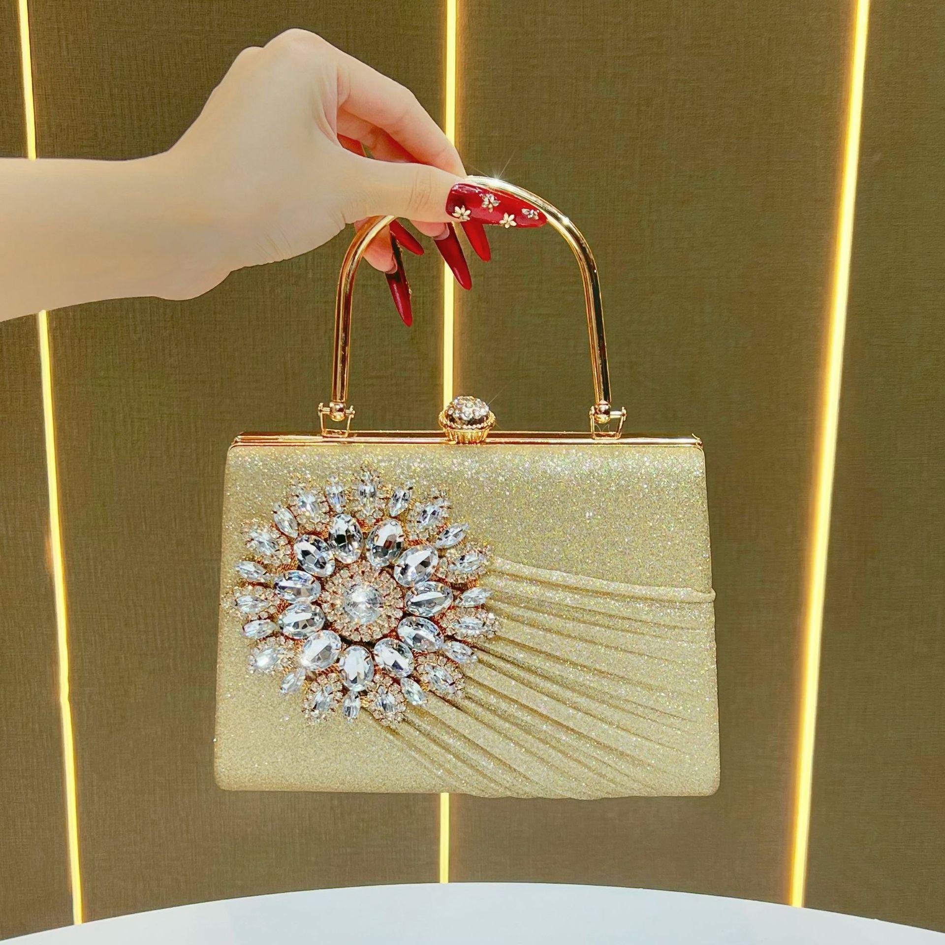 

Dinner bag niche diamond-encrusted handbag single shoulder oblique span banquet evening bag fashion handbag