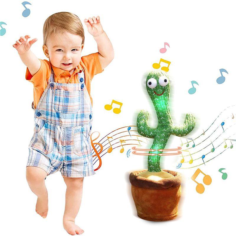 Charming Electronic Shake Body Dancing Cactus Plush Toy With Learning Speaking Feature