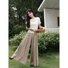 Women's High-Waist Pleated Khaki Casual Pants