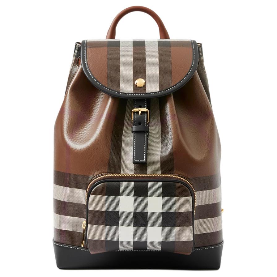 

Burberry Polished Metal Accessory Top Handle Polyurethane Backpack Women Backpack Dark-Chestnut 81122241 Basic Set (Bag+Dust Bag)