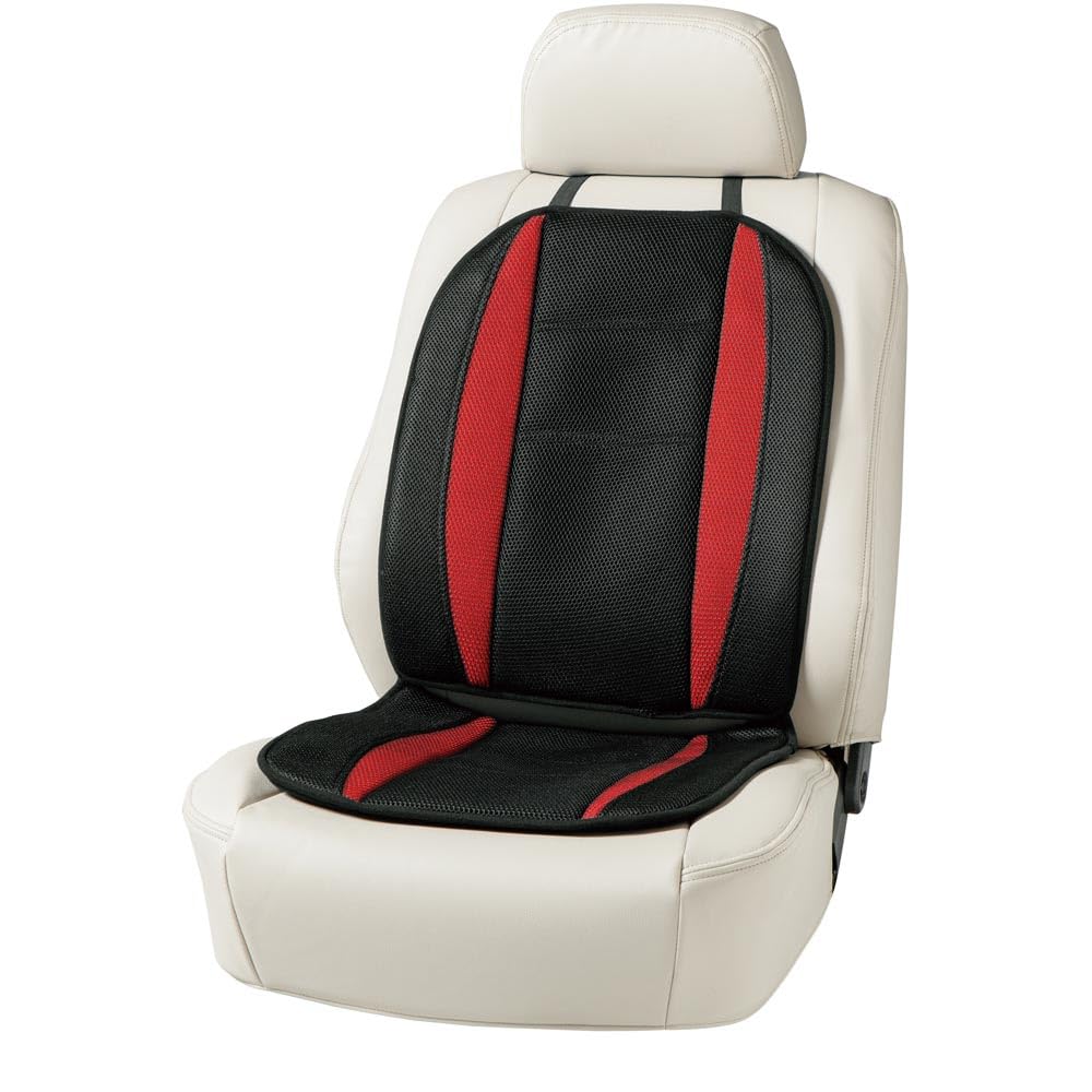 BONFORM Design Mesh Seat Cushion for Double Size with Light/Standard Cars, Stopper, 45x95x2cm, Red, 5273-07R