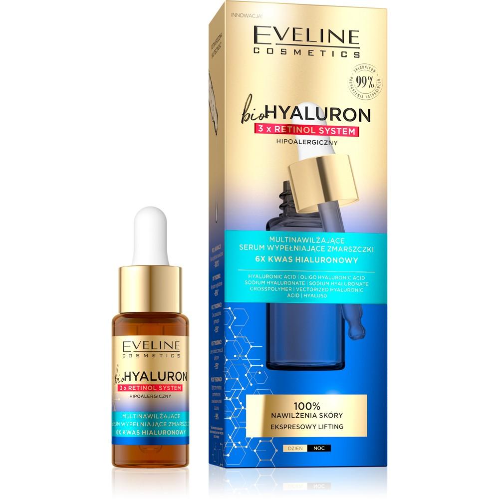 Eveline Cosmetics BioHyaluron 3x Retinol System Multi-Moisturizing Wrinkle Filling Serum 18ml.