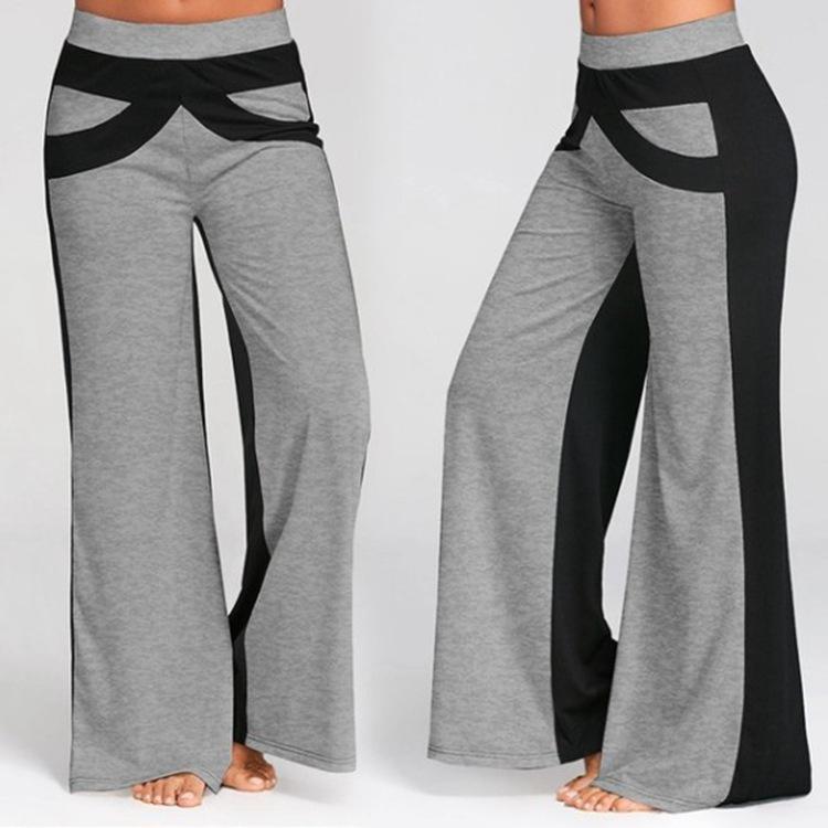 2023 Women's Spring/Summer Casual Color Block Wide-Leg Yoga Pants