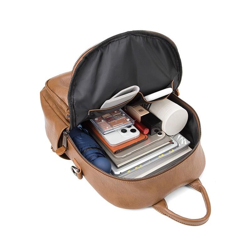 Torba na ramię z prawdziwej skóry dla kobiet. Nowy, modny plecak podróżny służbowy. Plecak komputerowy o dużej pojemności 14/15