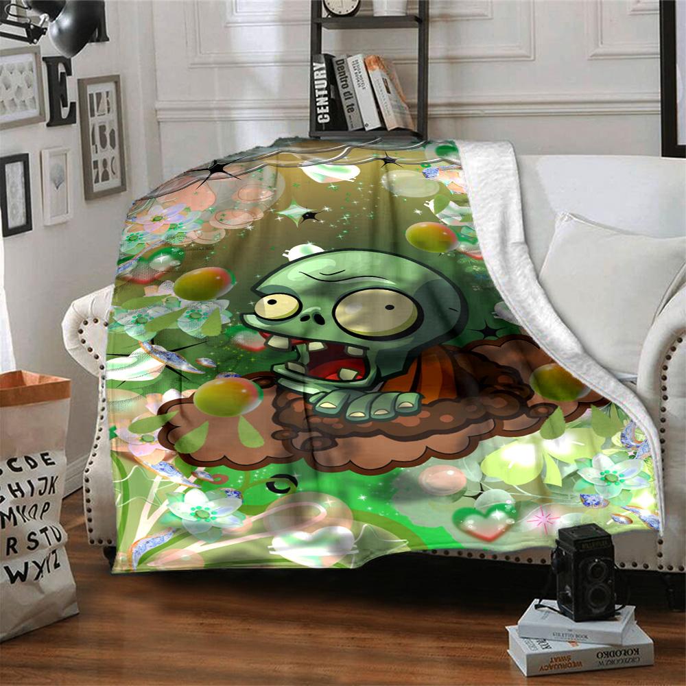 Plants Vs. Zombies Blanket Warmthful Decor Suitable for Chair Bedding Sofa Four Seasons Multipurpose Playful Design