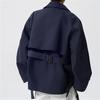 Spring Autumn Men's Retro Short Trench Solid Color Turn Down Collar Double Breasted Fashion Outerwear Coats Men Loose Jackets