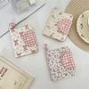 With Key Ring Fabric Floral Card Bag Cute Portable Cloth Printed Wallet Multiple Card Korean Style Card Storage Bag Outdoor