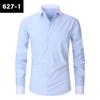 Men's Pocketed Striped Shirt: Business Commute, Crease-Resistant, Long-Sleeved, Plus Size