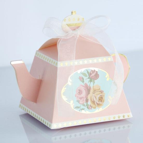 10 Buc Cutie de Hârtie pentru Ambalaj Margini Netede Hârtie Retro Formă Ceainic Cutii Vintage pentru Bomboane pentru Petrecere