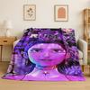 Kpop Demon Hunter Rumi Mira Zoey Cartoon Group Flannel Blanket Soft Warm Throw Blanket for Bedroom Living Room Bed Travel Gift