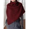 Women High Collar Knitted Neck Warmer Winter Open Front Cowl Scarf Fashion Layered Cape Neck Wrap Warm Knit Snood