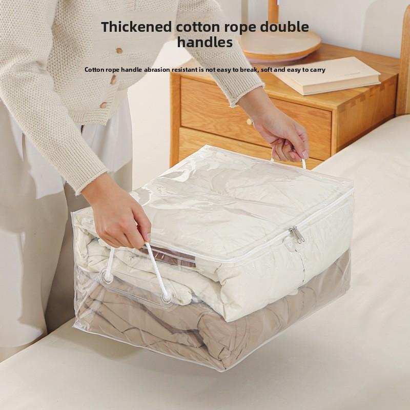 Large Capacity Transparent Peva Packing Bag With Handle For Moving And Closet Storage