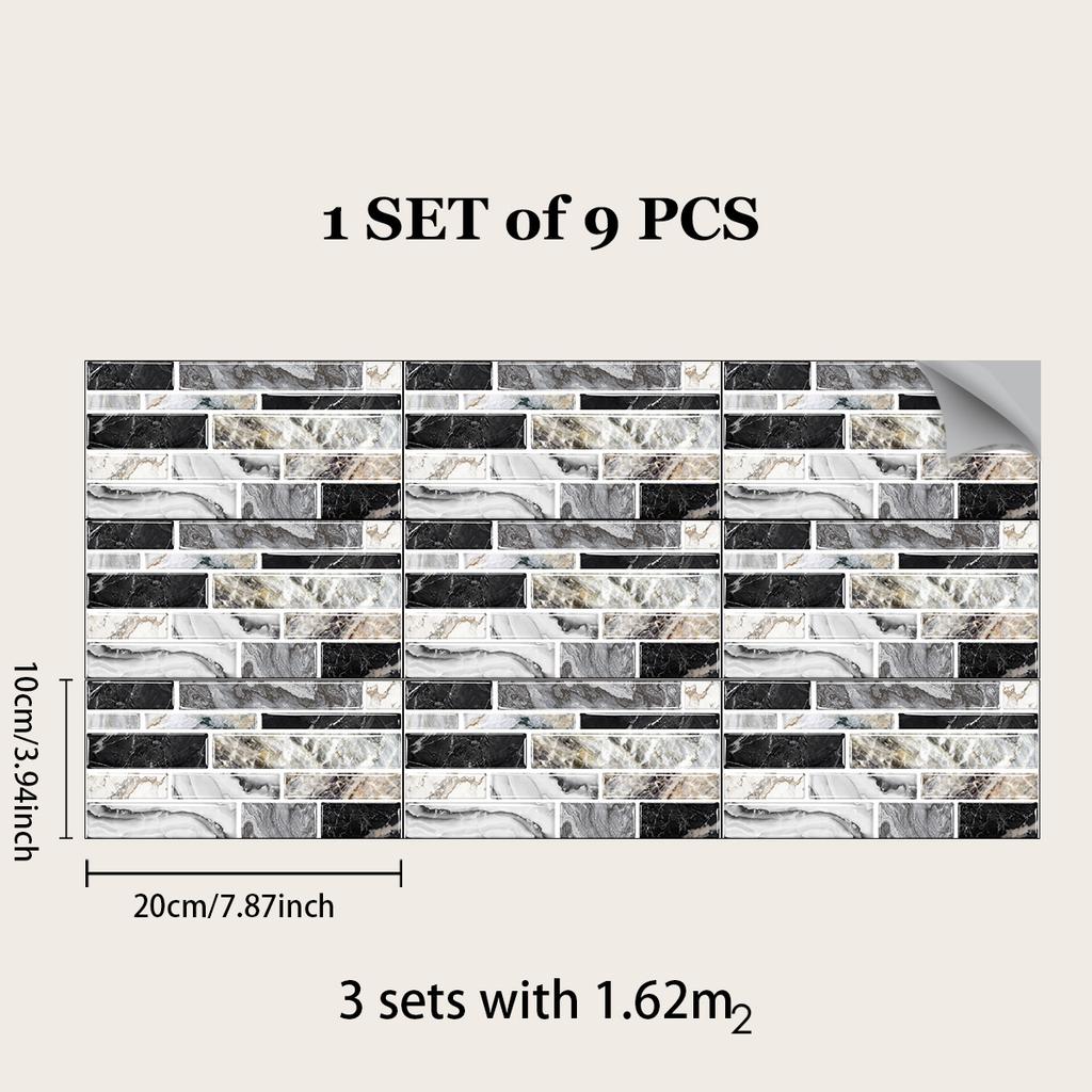 Kitchen Oil-Proof Sticker Simulation Marble Crystal Floor Wallpaper Bathroom Renovation Old House Renovation Self-Adhesive Tile Sticker