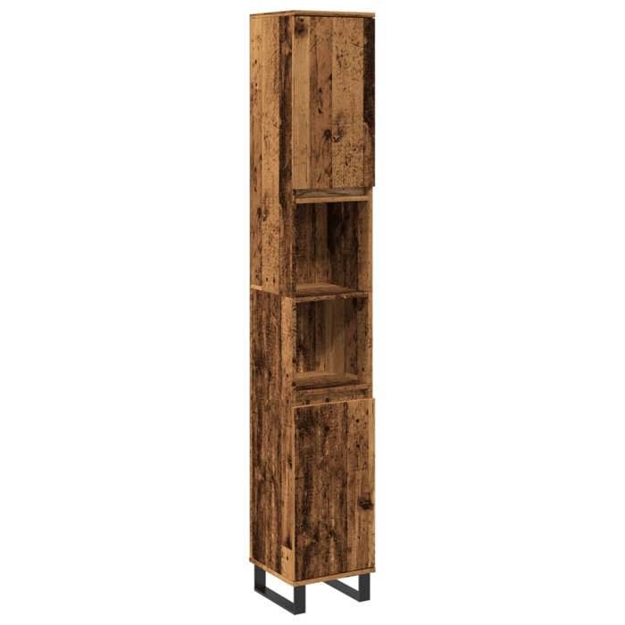 VidaXL Bathroom Cabinet Old Wood 30x30x190cm Engineered Wood, Cabinet, Bathroom Storage Cabinet, 857202