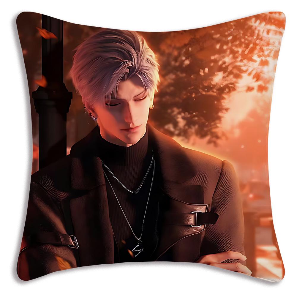 Sylus Love and Deepspace chibiS Pillow Covers Cartoon Sofa Decorative Home Double-sided Printing Short Plush Cute Cushion Cover