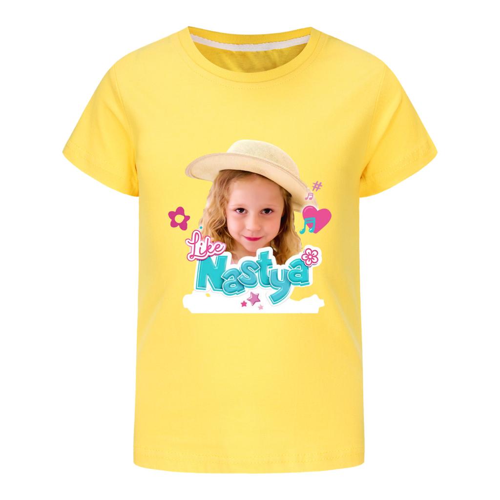 New Nastya Tshirt for Children Cartoon Printed T Shirts Baby Girls Short Sleeves Tops Kids 2026 Summer Clothing Boys Streetwear