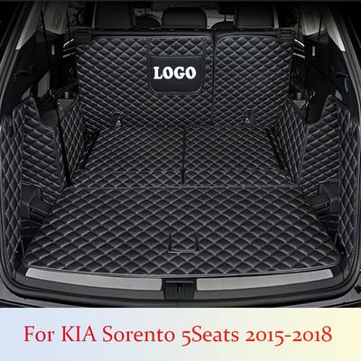 Estera de maletero de coche impermeable personalizada, revestimiento de bandeja de maletero de coche, alfombra de carga, Protector apto para KIA Sorento, 5 asientos
