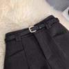 Women's High-Waisted A-Line Woolen Shorts, Autumn/Winter 2025 - Slim Fit, Versatile, Wide-Leg Design with 1 Pocket