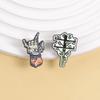 Streetwear Skeleton Hand Money Tree Enamel Pins Cool Gesture Brooches Trendy Lapel Badges for Backpacks Edgy Gifts For Teens