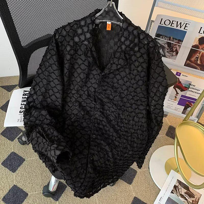 

Мужская стильная куртка с длинным рукавом в гонконгском стиле - Красивый топ свободного кроя XXL чёрный