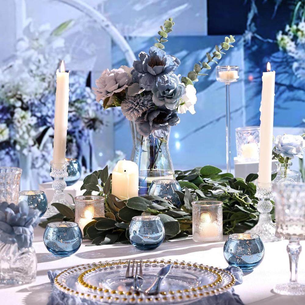 6/12PCS Mercury Glass Votive Candle Holders Centerpiece Table Tealight Candlestick for Party Home Wedding Decorations
