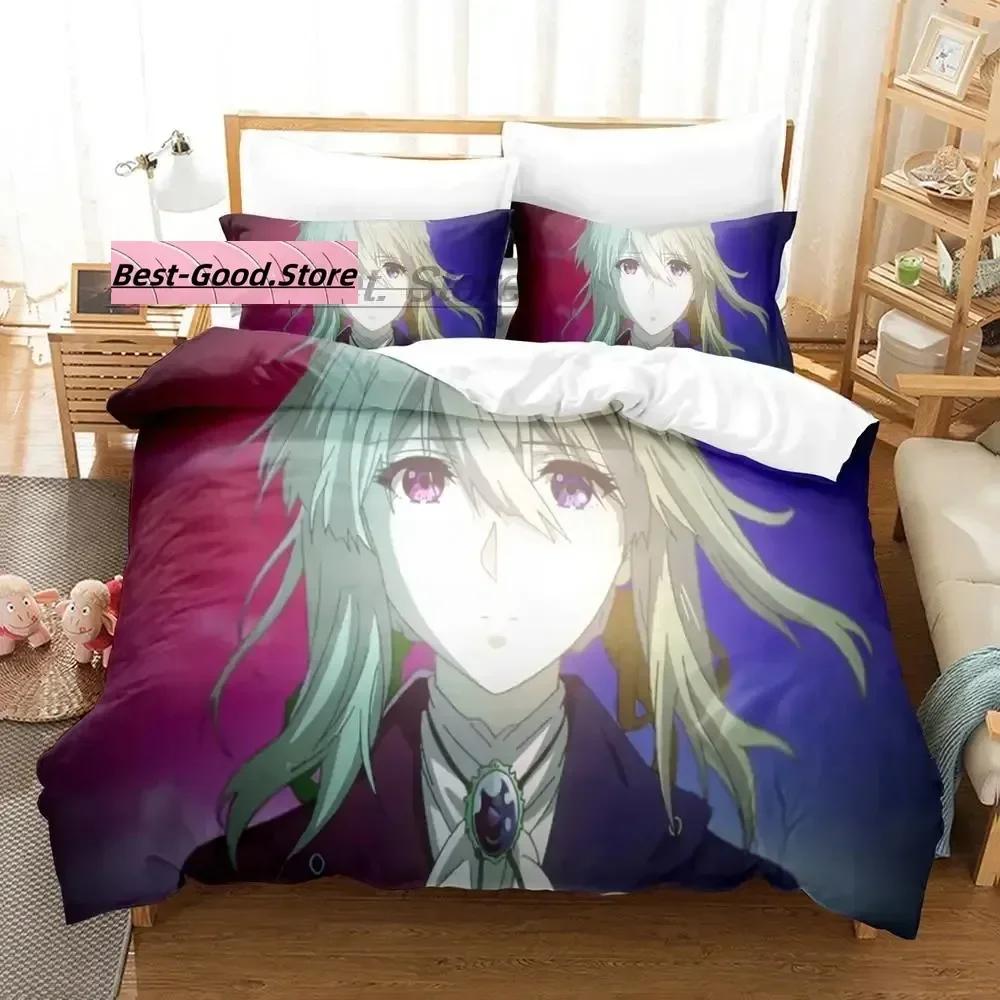 Violet Evergarden Bedding Set Single Twin Printed Bed Set With Pillowcase Duvet Cover Soft Single Double Queen Super King Size