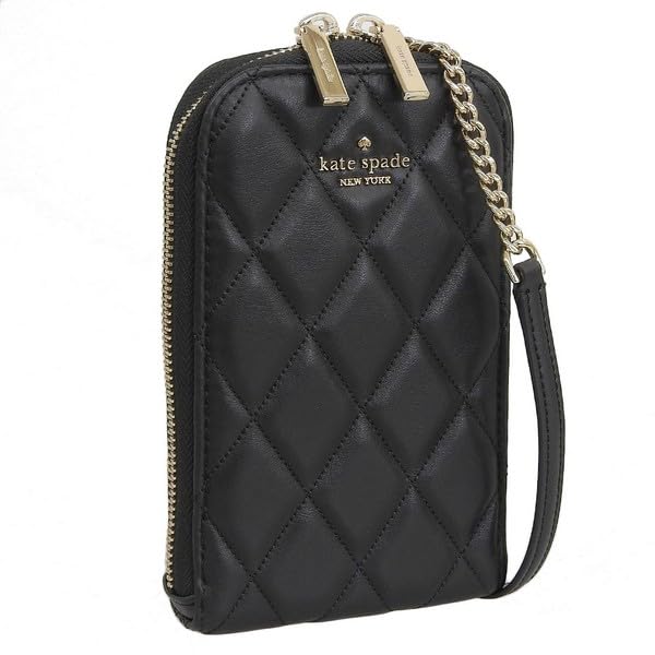 Kate Spade Women s Shoulder Bag, Outlet Brand, Black Leather, Carry North South Zip Phone Crossbody Bag, Carey NS Phn CBDY KC597 001 [Used]