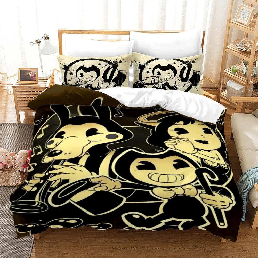 Lightweight Cozy Single Twin Full Queen King 3D Print Anime BENDY Size Kawaii BatlM Bed Adult Kid Bedroom Sets Quilt