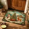 Christmas Entrance Rug Color-Printed For Bedroom, Living Room And Bathroom - Easy To Clean, Suitable For Home Decoration.