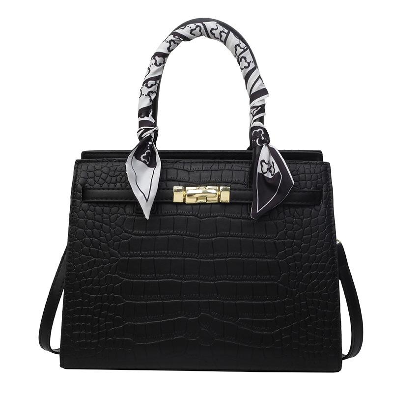 2025 Spring New Stone Pattern Solid Color Simple Retro Large Capacity Styling Single Shoulder Oblique Span Texture Women's Bag