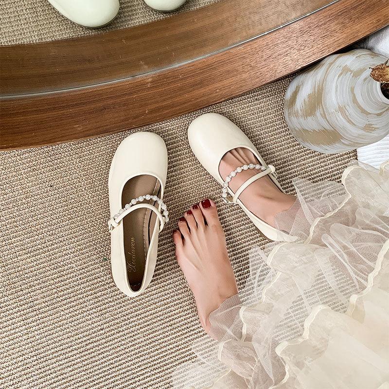 Später Abendbrise sanfte Schuhe dicker Absatz Einzelne Schuhe Damen Sommer 2025 neu Mary Jane Damenschuhe mit Rock weiche Sohle kleine Lederschuhe